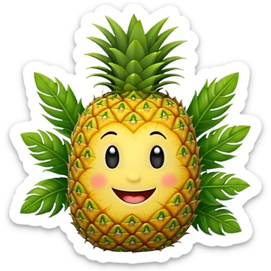 Do a very happy pinapple emoji sticker