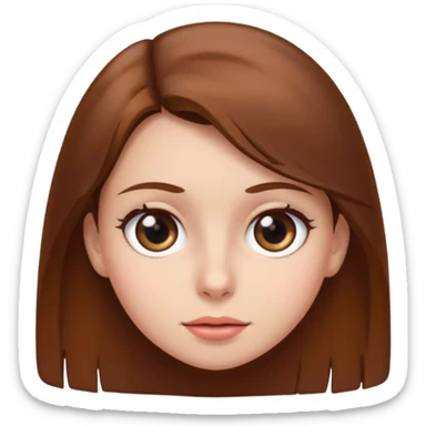 Girl with brown hair rolling eyes sticker