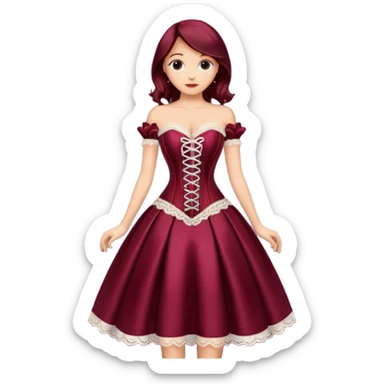 burgundury corset dress sticker