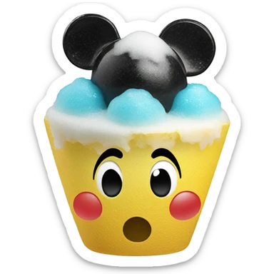 Mickey shaped shave ice sticker