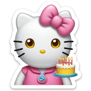 Birthday hello kitty sticker