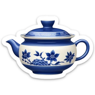 blue chinese gaiwan without handles sticker