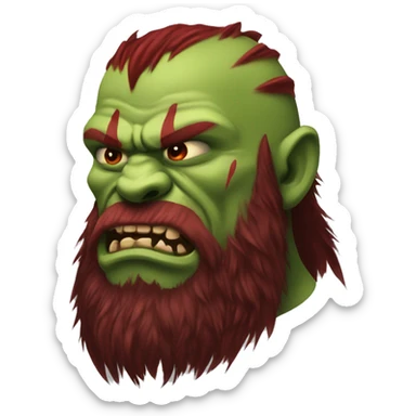 Berserker orc with red beard & red mohican sticker
