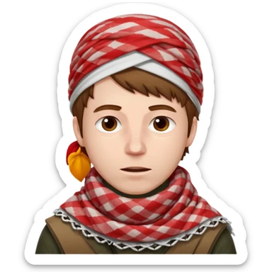 Sore throat for white brown hair guy
No fever - red  palestinian keffieh sticker