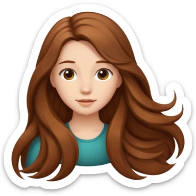 Fammi un avatar che raffiguri me una ragazza con capelli sciolti marroncini sticker