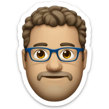 dark-haired-white-40-year-old-fat-man,-brown-eyes,-blue-glasses,-no-beard. sticker