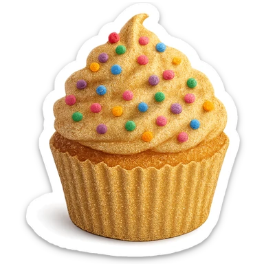 glittery cupcake with sprinkles, no background sticker
