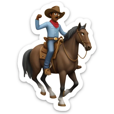 Horse riding cowboy sticker