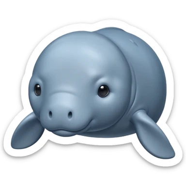 Manatee with gray-blue skin sticker