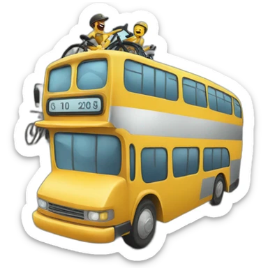 Bus attacking cyclist sticker