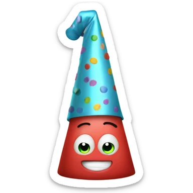 A silly letter, O ￼wearing party hat sticker