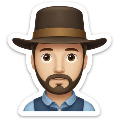 Amish man with goatee. Clean shaved above mouth  sticker