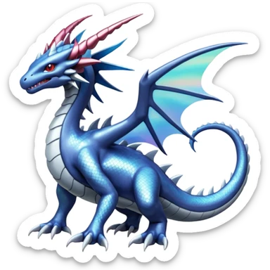 Salamence-Dialga-Fakémon-hybrid-creature (full body)  sticker