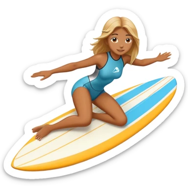 Surfer girl on the board sticker