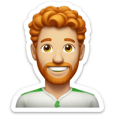 A red-haired man, irish man who is smiling and winking sticker