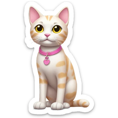 standing cat wearing pink shoes sticker