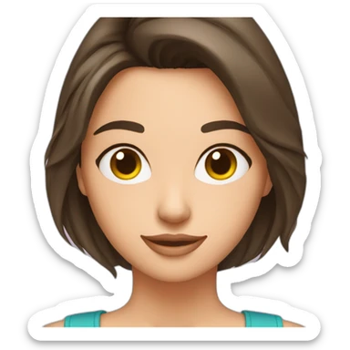 pretty-brunette-woman-with-cat sticker