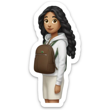 Lacoste bag latina girl with black lacoste hoodie sticker