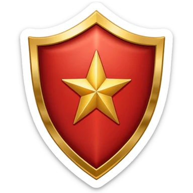 Crimson red premium shield with star sticker