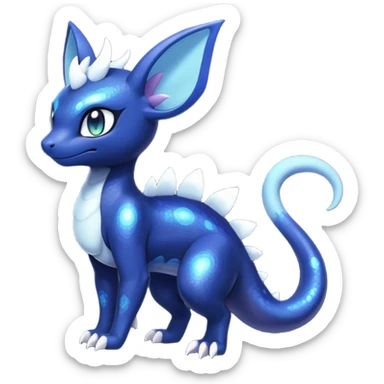 Nebulae Salandit-Meowstic-Noibat-Fakémon-hybrid-creature (full body)  sticker