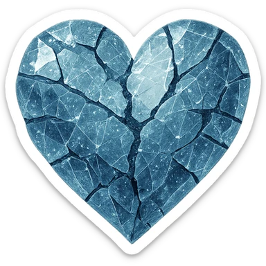 heart with a shattered gemstone effect sticker