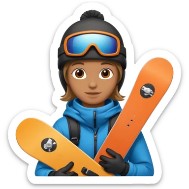 Snowboarder hold sticker