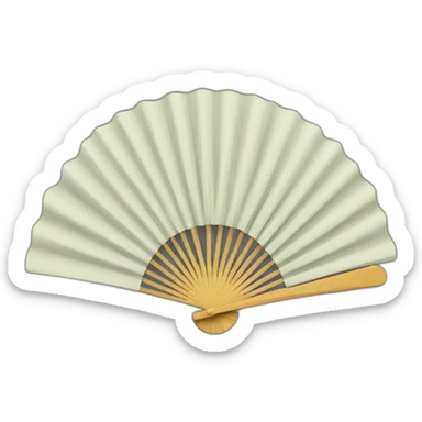 Folding hand fan sticker