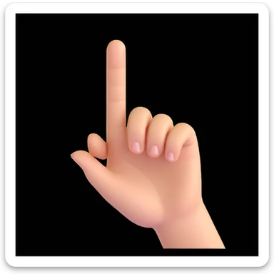 lady's index finger pointing up, feminine hand, light skin, simple background sticker