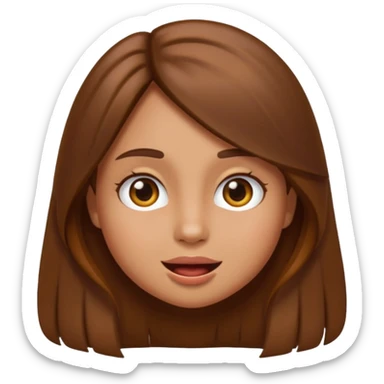A girl growling like rawr silly vibes but make it an emoji not real human but long brown hair and more silly less angry  sticker