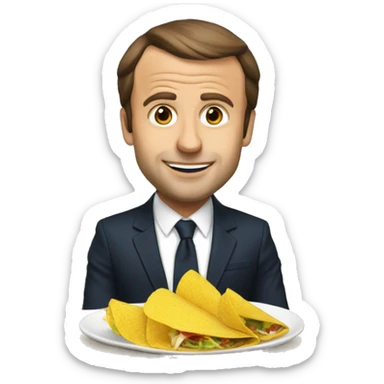 macron qui mange un tacos sticker