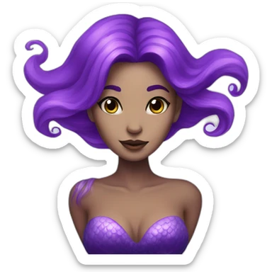 beautiful radioactive mermaid with purple hair sticker