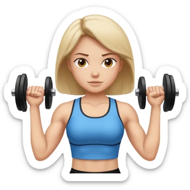 girl working out arms with a shirt on  sticker