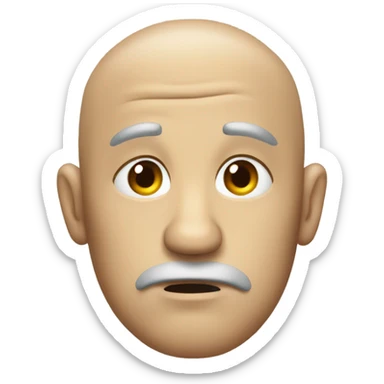 Deflated sad daddy face slightly balding without mustache sticker