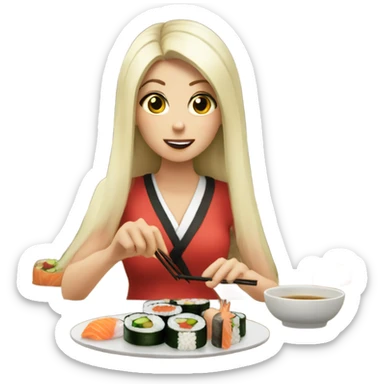 Noelle eating sushi sticker