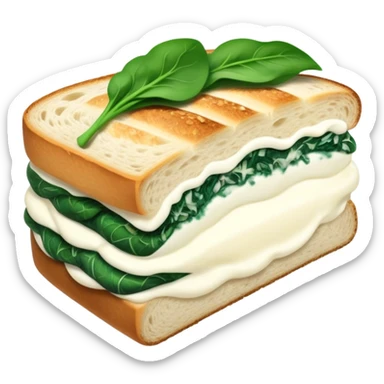 sourdough bread slice with cream cheese and spinach   sticker