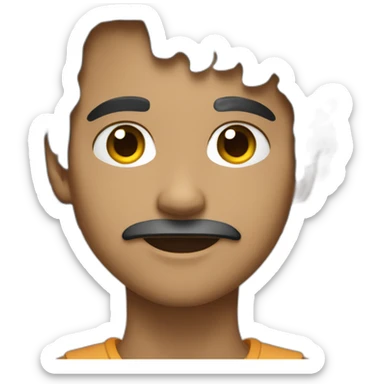 developer on mac laptop light skin tone black hair sticker