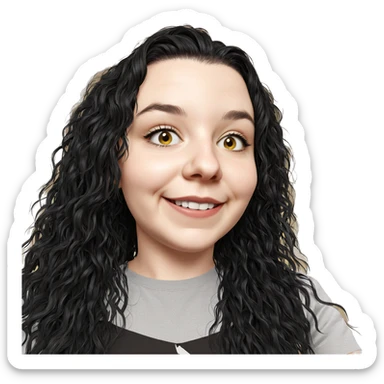 smiling girl with black hair sticker