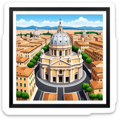 saint peter's church rome no frame, aereal view from up sticker