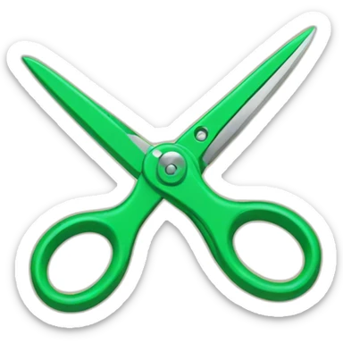 scissors green sticker