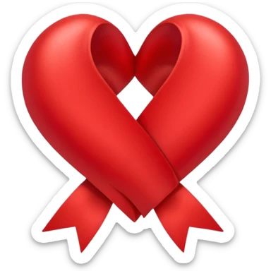 Ein rotes Bsnd zwischen zwei Herzen sticker