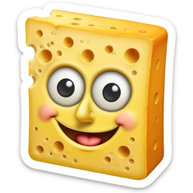 Give me a spongebob make it yellow but in cheese. no holes  sticker
