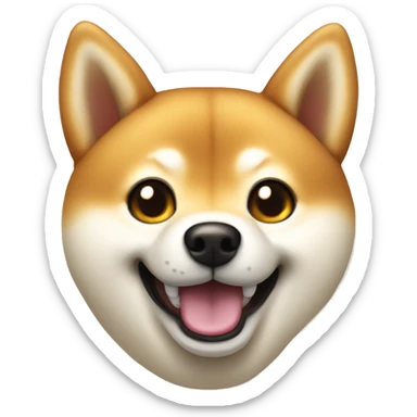 shiba inu face | grinning face with big eyes | mouth | open | smile sticker