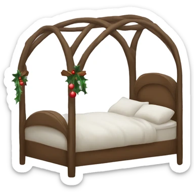 cozy christmas bed  sticker