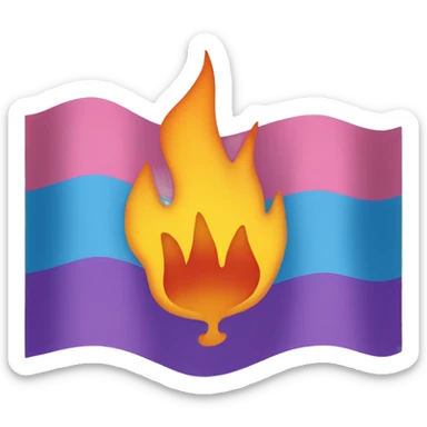 Transgender flag with flames sticker