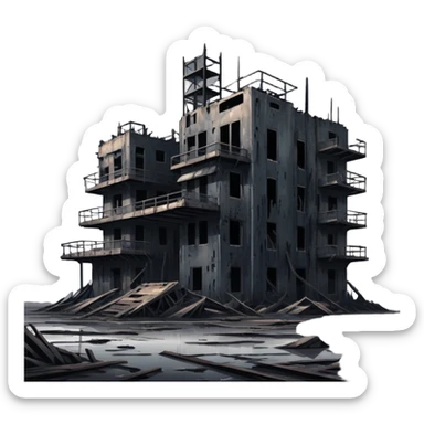 Gloomy Dystopian Apocalyptic Aesthetic Scenery Deco sticker