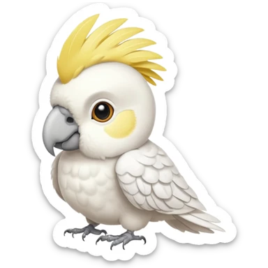 cute white cockatiel parrot bird sticker