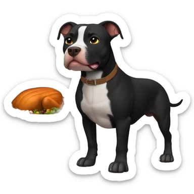 Black pitbull on Thanksgiving sticker