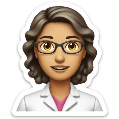 Laboratoire de chimie femme brune  sticker