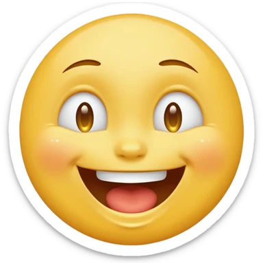 Emoji, yellow round laughing face, tears of joy sticker