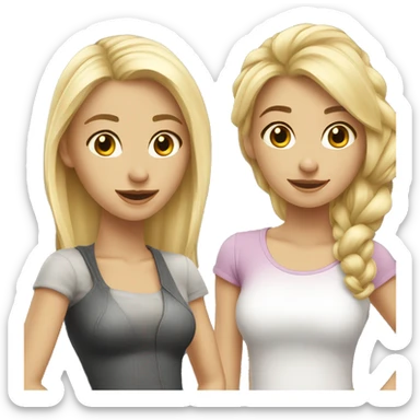 two--girls-best-friends-darkhair-blonde sticker